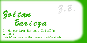 zoltan baricza business card